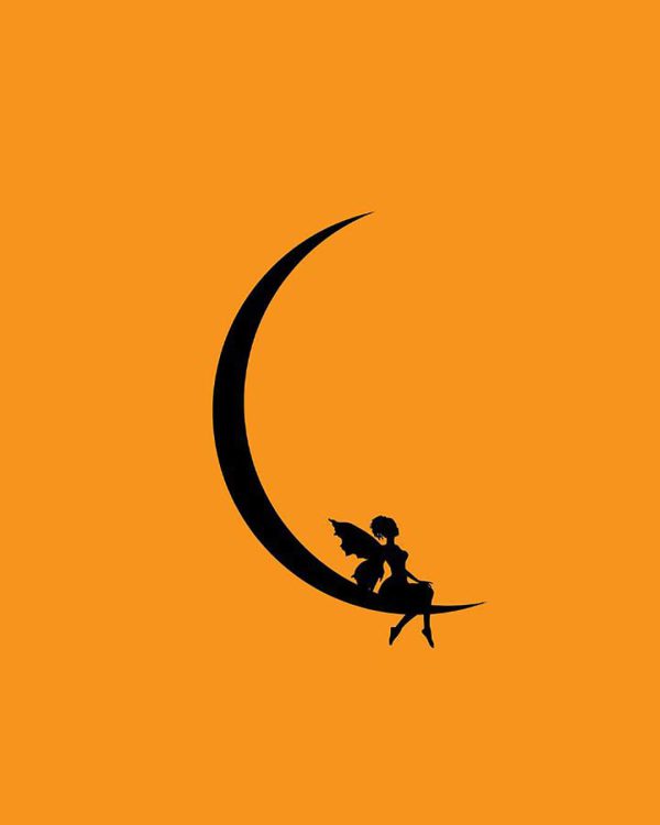 عکس زمینه گوشی نارنجی دخترونه ساده حلال ماه