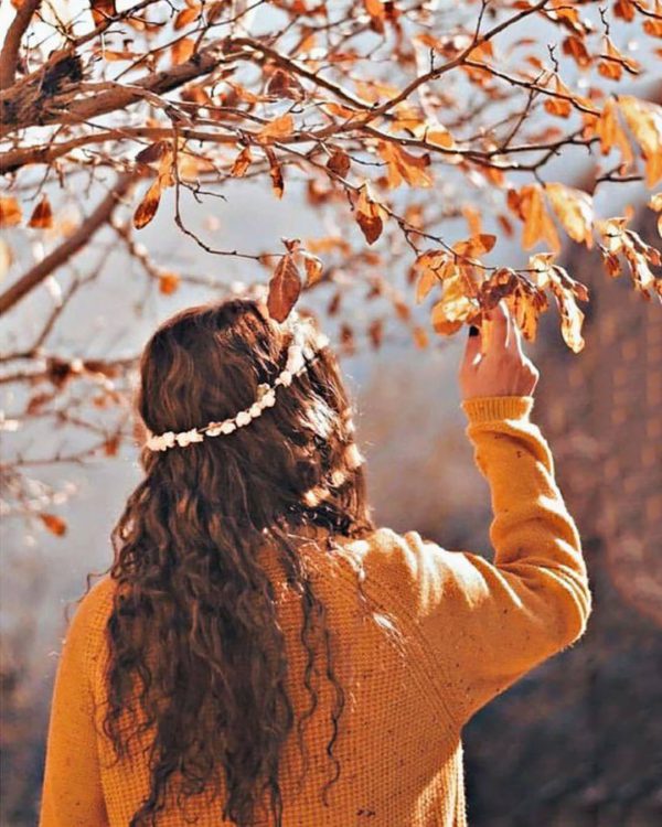 پروفایل فیک دخترونه با تاج گل و پاییزی