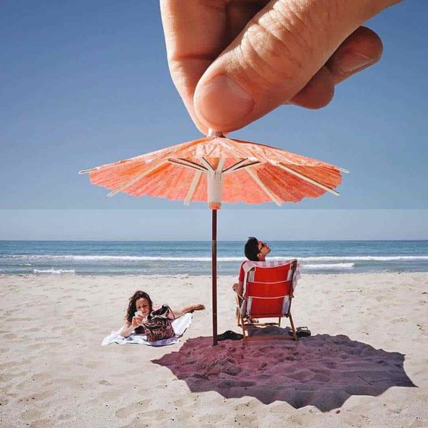 عکس های خلاقانه پروفایل در ساحل و چتر