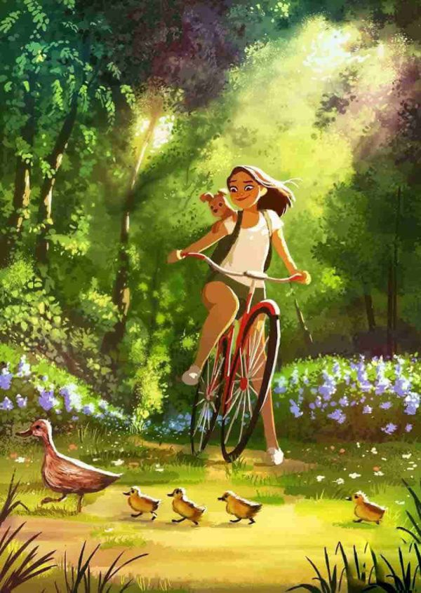 عکس پروفایل دخترونه فانتزی بدون متن سوار دوچرخه