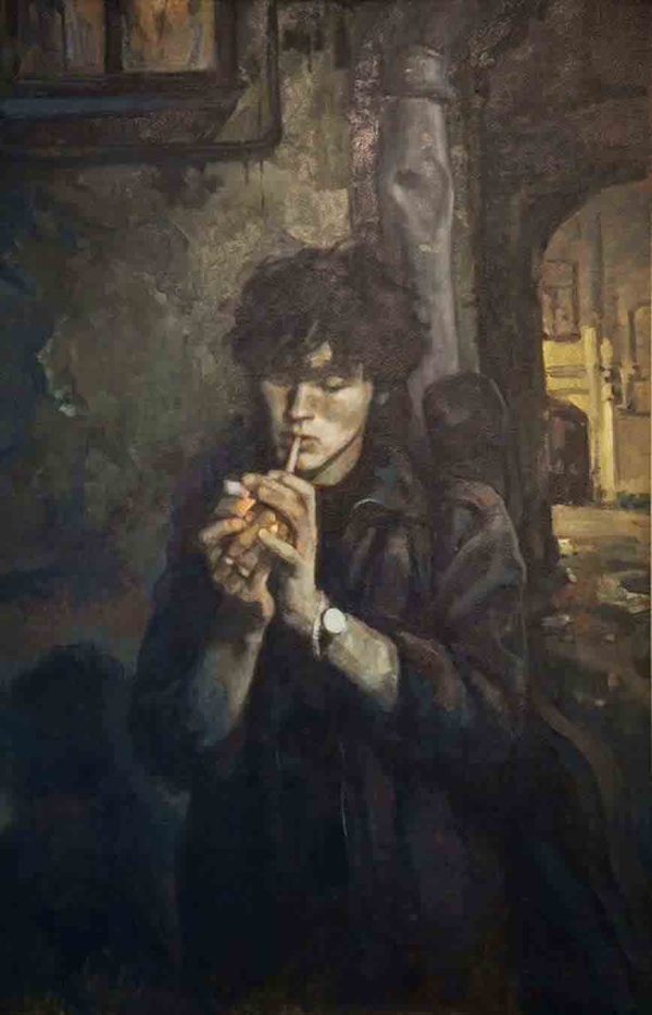 عکس پروفایل غمگین نقاشی پسرانه با سیگار