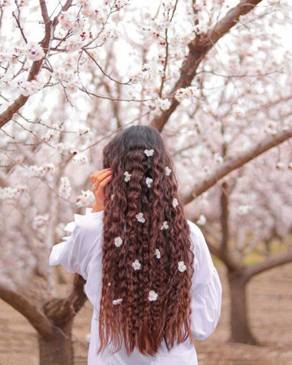 عکس دختر با گل برای پروفایل واتساپ